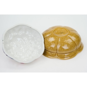 63327 SARREGUEMINES MAJOLIKA CUDOWNA OWOCOWA WAZA NACZYNIE Z POKRYWĄ (5).jpg