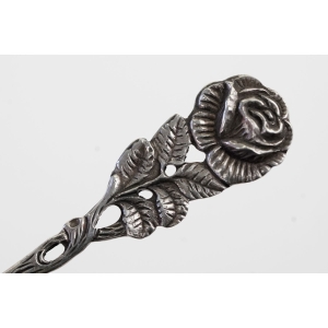 63411 ANTIKO NOŻYK DO KAWIORU SERA Z RÓŻĄ SREBRO PRÓBY 800 WAGA 10 G (4).jpg