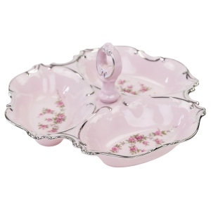 63424 PIRKENHAMMER ŚLICZNY KABARET Z RÓŻOWEJ PORCELANY RELIEFY I KWIATUSZKI (1).jpg