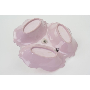 63424 PIRKENHAMMER ŚLICZNY KABARET Z RÓŻOWEJ PORCELANY RELIEFY I KWIATUSZKI (5).jpg