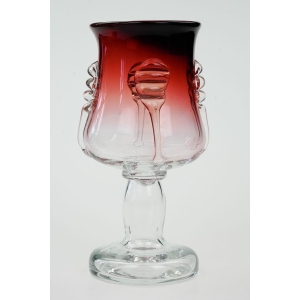 63460 TARNOWIEC J. SŁUCZAN-ORKUSZ RUBINOWY KIELICH WAZON NA STOPIE Z NAKŁADKAMI (2).jpg