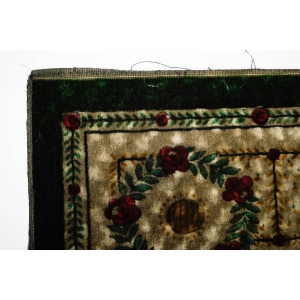 63560 SECESJA OBRUS KILIM GOBELIN WIEŃCE RÓŻ SYGNOWANY SACHS 188 X 145 CM (3).jpg