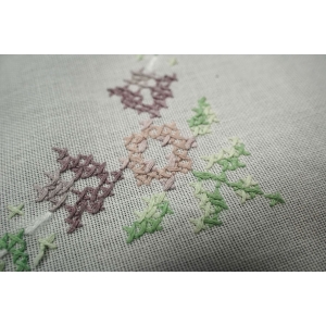 63568 STARY OBRUS RĘCZNY HAFT KRZYŻYKOWY KOSZE KWIATÓW 74 X 70 CM (3).jpg