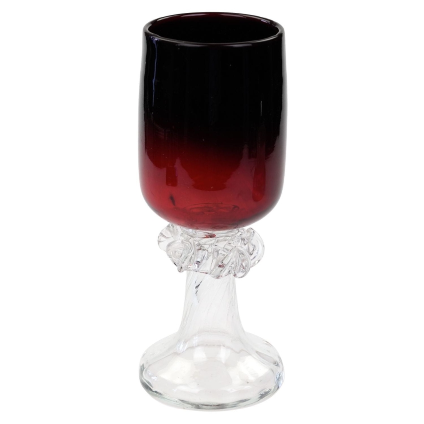 63635 TARNOWIEC J. SŁUCZAN-ORKUSZ RUBINOWY KIELICH WAZON NA STOPIE Z NAKŁADKAMI (1).jpg