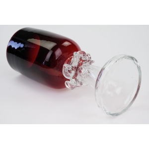 63635 TARNOWIEC J. SŁUCZAN-ORKUSZ RUBINOWY KIELICH WAZON NA STOPIE Z NAKŁADKAMI (4).jpg