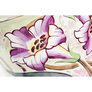 63666 ŚWIETNIE MALOWANA DONICA OSŁONKA NA DONICZKĘ LILIE KWIATY (3).jpg