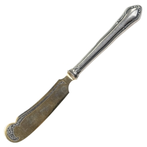 64129 ŚLICZNY NÓŻ DO MASŁA ZE SREBRNYM TRZONKIEM PRÓBY 800 (1).jpg