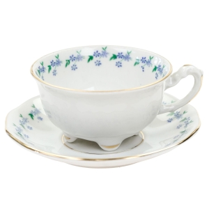 KOENIGSZELT MOKKA FILIŻANKA ZE SPODKIEM NIEBIESKIE KWIATECZKI