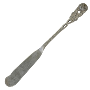 64472 ANTIKO PLATEROWANY SRBREM NOŻYK DO MASŁA Z RÓŻĄ (1).jpg