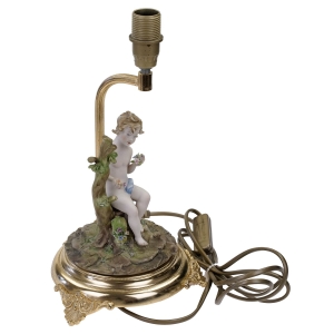 64631 CESARE VILLARI CAPODIMONTE CHERUBINEK AMOR ANIOŁ LAMPA PODSTAWA LAMPY RĘCZNIE MALOWANA (1).jpg