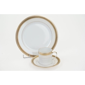 64759 LIMOGES A. VIGNAUD ELEGANCKA ŚNIADANIÓWKA Z CZARNO-ZŁOTYM OTOKIEM (4).jpg