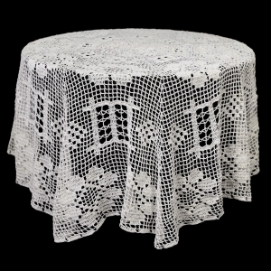 SZYDEŁKO ŚLICZNY OKRĄGŁY OBRUS W KWIATY 155 CM