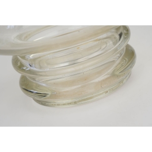 64957 TARNOWIEC SZKŁO ARTYSTYCZNE J. SŁUCZAN ORKUSZ DUŻY MLECZNY DZBAN WAZON Z UCHEM SZKŁO DWUWARSTWOWE (3).jpg