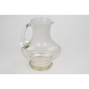 64957 TARNOWIEC SZKŁO ARTYSTYCZNE J. SŁUCZAN ORKUSZ DUŻY MLECZNY DZBAN WAZON Z UCHEM SZKŁO DWUWARSTWOWE (4).jpg
