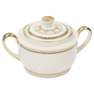 65034 ROSENTHAL DORIT KOŚĆ SŁONIOWA CUKIERNICA Z CZARNO-ZŁOTYM OTOKIEM (1).jpg