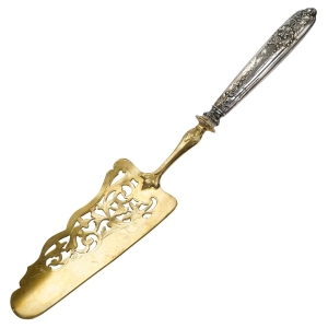 65142 FRANCJA ART-NOUVEAU CUDOWNA ŁOPATKA DO CIAST TORTÓW TRZONEK ZE SREBRA (1).jpg