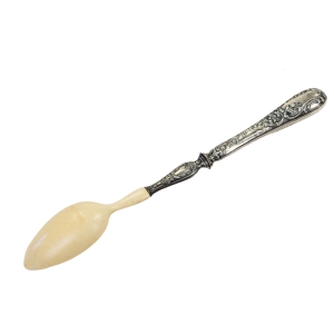 65144 FRANCJA ART-NOUVEAU CUDOWNA ŁYŻKA DO SAŁAT TRZONEK ZE SREBRA (3).jpg