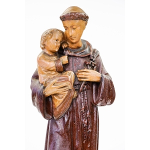 65218 GIPSOWA STARA DUŻA FIGURA ŚW. ANTONIEGO RĘCZNIE MALOWANA (2).jpg