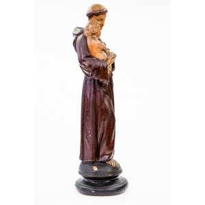65218 GIPSOWA STARA DUŻA FIGURA ŚW. ANTONIEGO RĘCZNIE MALOWANA (4).jpg