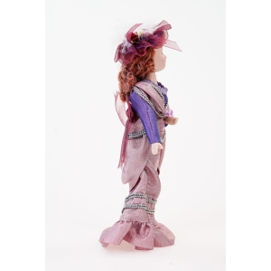 65220 PORCELANOWA KOLEKCJONERSKA LALKA W FIOLETOWEJ SUKNI DAMA 19 CM (4).jpg