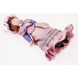 65220 PORCELANOWA KOLEKCJONERSKA LALKA W FIOLETOWEJ SUKNI DAMA 19 CM (5).jpg