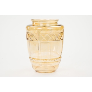 65374 CARNIVAL GLASS ŚLICZNY IRYZOWANY WAZON W STYLU ART-DECO (2).jpg