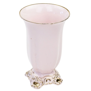 GEBRÜDER METZLER & ORTOFF ŚLICZNY WAZON KRATER Z RÓŻOWEJ PORCELANY