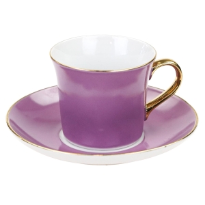 THUN PIĘKNOŚĆ FILIŻANKA ZE SPODKIEM W KOLORZE WRZOSOWYM