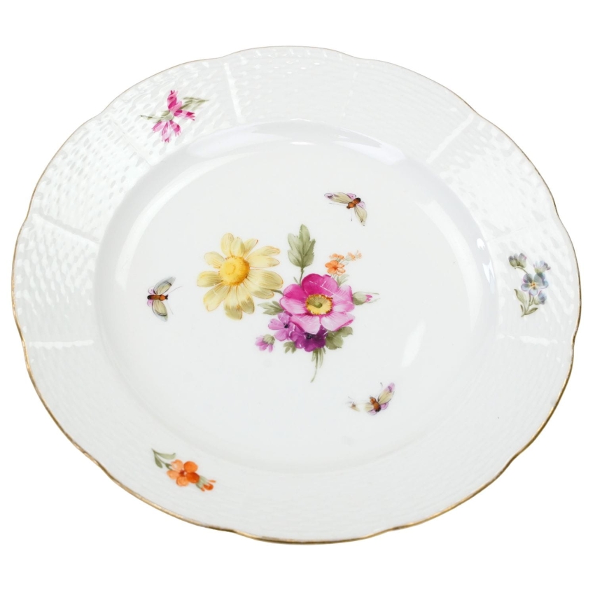 65891 KPM BERLIN ALTOSIER TALERZ KOLOROWE KWIATY I MOTYLE IV (1).jpg