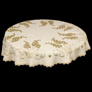 65922 HAFT WYPUKŁY OBRUS W BEŻU KWIATY 89 CM (1).jpg