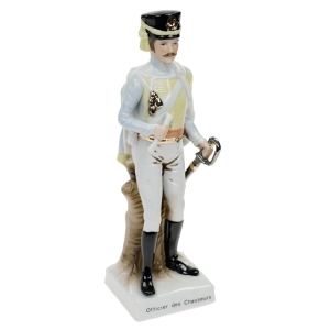 CAPODIMONTE? DUŻA FIGURA NAPOLEOŃSKIEGO ŻOŁNIERZA OFFICIER DES CHASSEURS