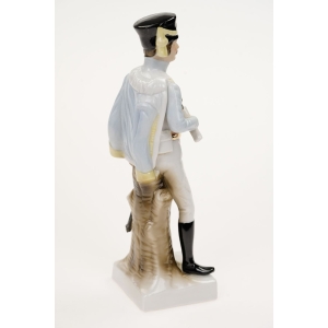 57439 CAPODIMONTE DUŻA FIGURA NAPOLEOŃSKIEGO ŻOŁNIERZA OFFICIER DES CHASSEURS (7).JPG