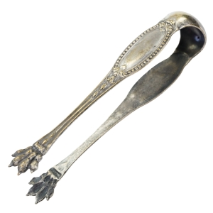 FRANCJA PLATEROWANE SECESYJNE SZCZYPCE DO CUKRU LODU SZPONY