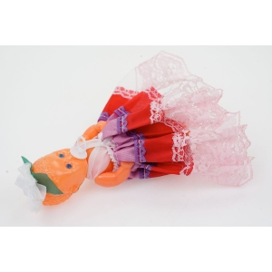 66398 STARA LALKA W DŁUGIEJ SUKNI ZE SMOCZKIEM LATA 70-TE WYS. 14 CM II (3).JPG