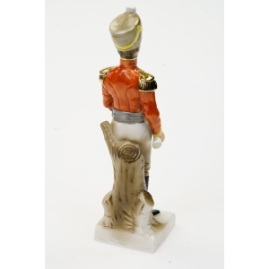 66470 CAPODIMONTE DUŻA FIGURA OFICERA HUSARII ARMII NAPOLEŃSKIEJ STATUETKA PORCELANOWA (5).JPG
