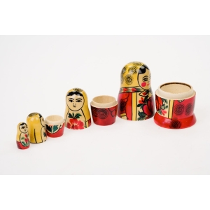 66873 4 MATRIOSZKI LUDOWE RĘCZNIE MALOWANE DREWNIANE LALKI LUDOWE SYGNOWANE (4).JPG