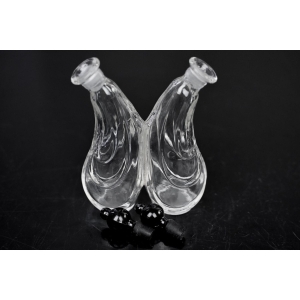 67012 CZECHOSŁOWACJA CIEKAWE KARAFKI NA OCET I OLEJ Z CZARNYMI KORKAMI (5).JPG