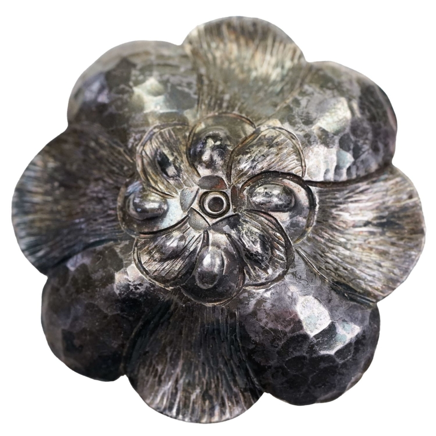67099 STARA SREBRNA BROSZA W FORMIE KWIATU PR. 900 WAGA `12,7 G (1).jpg