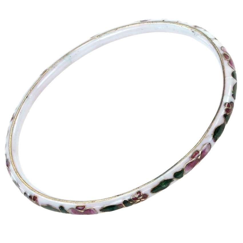 67241 CHINKA PIĘKNA BRANSOLETA EMALIA KOMÓRKOWA CLOISONNE KOLOROWE KWIATY (1).jpg