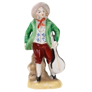 CUDOWNA STARA FIGURA KAWALERA Z INSTRUMENTEM