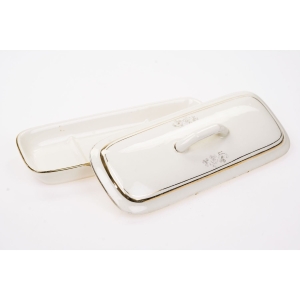 67357 BOCH FRERES KERAMIS CERAMICZNY STARY POJEMNIK NA GRZEBIENIE Z POKRYWĄ (3).JPG