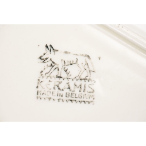 67357 BOCH FRERES KERAMIS CERAMICZNY STARY POJEMNIK NA GRZEBIENIE Z POKRYWĄ (5).JPG