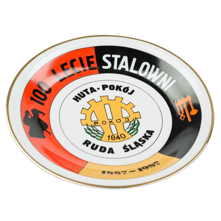 67414 WAWEL TALERZ OKOLICZNOŚCIOWY 100 LECIE STALOWNI HUTA POKÓJ RUDA ŚLĄSKA (1).jpg