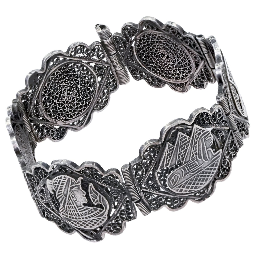 67438 SREBRO PRÓBA 800 FILIGRAN EGIPSKA BRANSOLETA WAGA 30 G (1).jpg