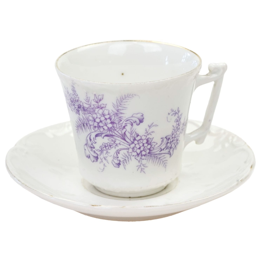 67827 C.T. ALTWASSER FILIŻANKA PATYCZAK STARUSZEK ZE SPODKIEM FIOLETOWE KWIECIE (1).jpg