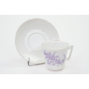 67827 C.T. ALTWASSER FILIŻANKA PATYCZAK STARUSZEK ZE SPODKIEM FIOLETOWE KWIECIE (4).JPG