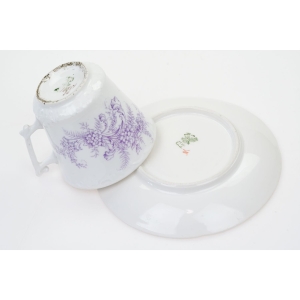 67827 C.T. ALTWASSER FILIŻANKA PATYCZAK STARUSZEK ZE SPODKIEM FIOLETOWE KWIECIE (5).JPG