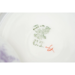 67827 C.T. ALTWASSER FILIŻANKA PATYCZAK STARUSZEK ZE SPODKIEM FIOLETOWE KWIECIE (6).JPG