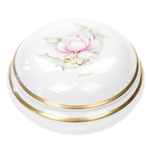 LIMOGES ŚLICZNE PUZDERKO W KWIATY  MAGNOLII 