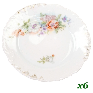 67938 SECESJA KOMPLET TALERZY DESEROWYCH KOLOROWE ANEMONY (1).jpg